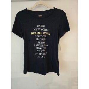 MICHAEL‎ Michael Kors Black Cities Graphic T Shirt Tee Size M NWT